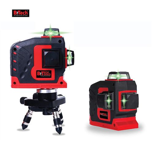 פלס לייזר 12 קווים ירוק B.TECH 3D-XX כולל אביזרים