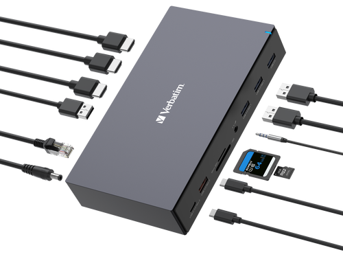 תחנת עגינה VERBATIM USB-C PRO DOCKING STATION 17 PORT ורבטים