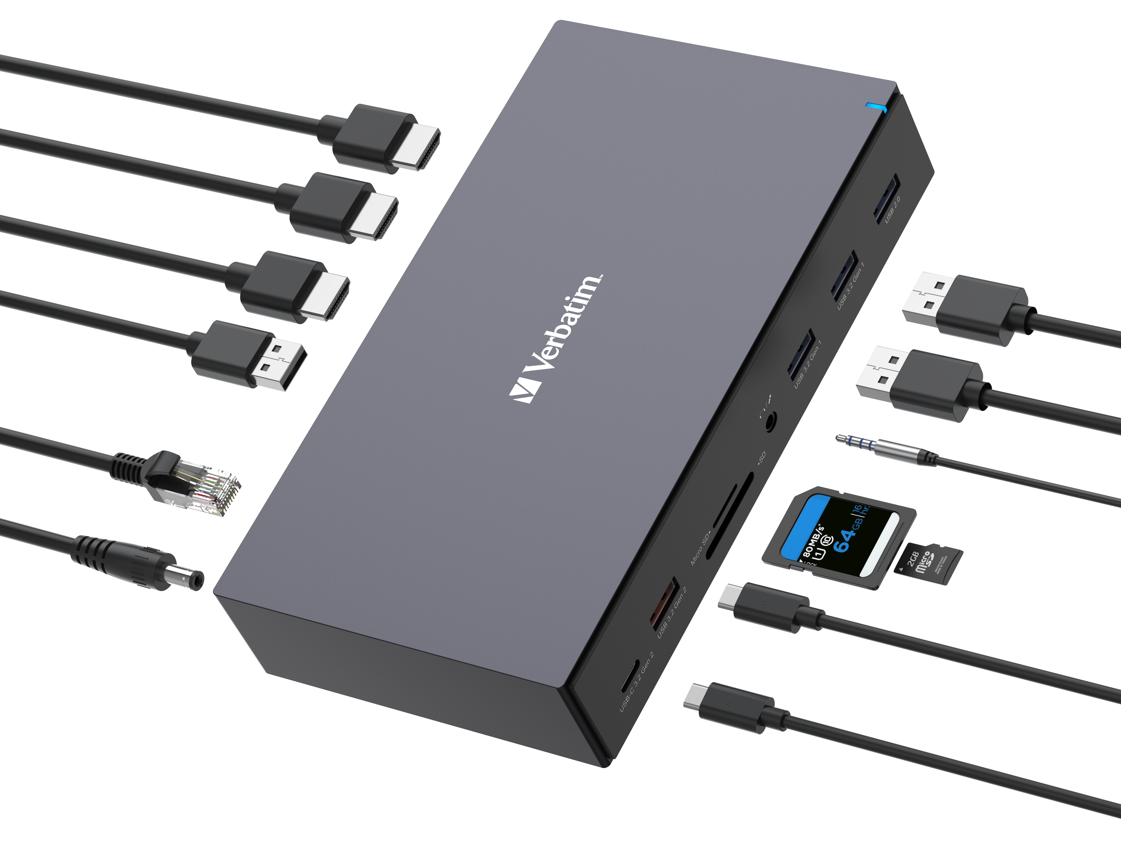 תחנת עגינה VERBATIM USB-C PRO DOCKING STATION 17 PORT ורבטים