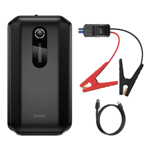 בוסטר טעינה Baseus Air Car JumpStarter 10000mAh, צבע שחור, שנה אחריות יבואן רשמי 