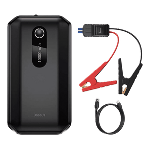 בוסטר טעינה Baseus Air Car JumpStarter 10000mAh, צבע שחור, שנה אחריות יבואן רשמי 