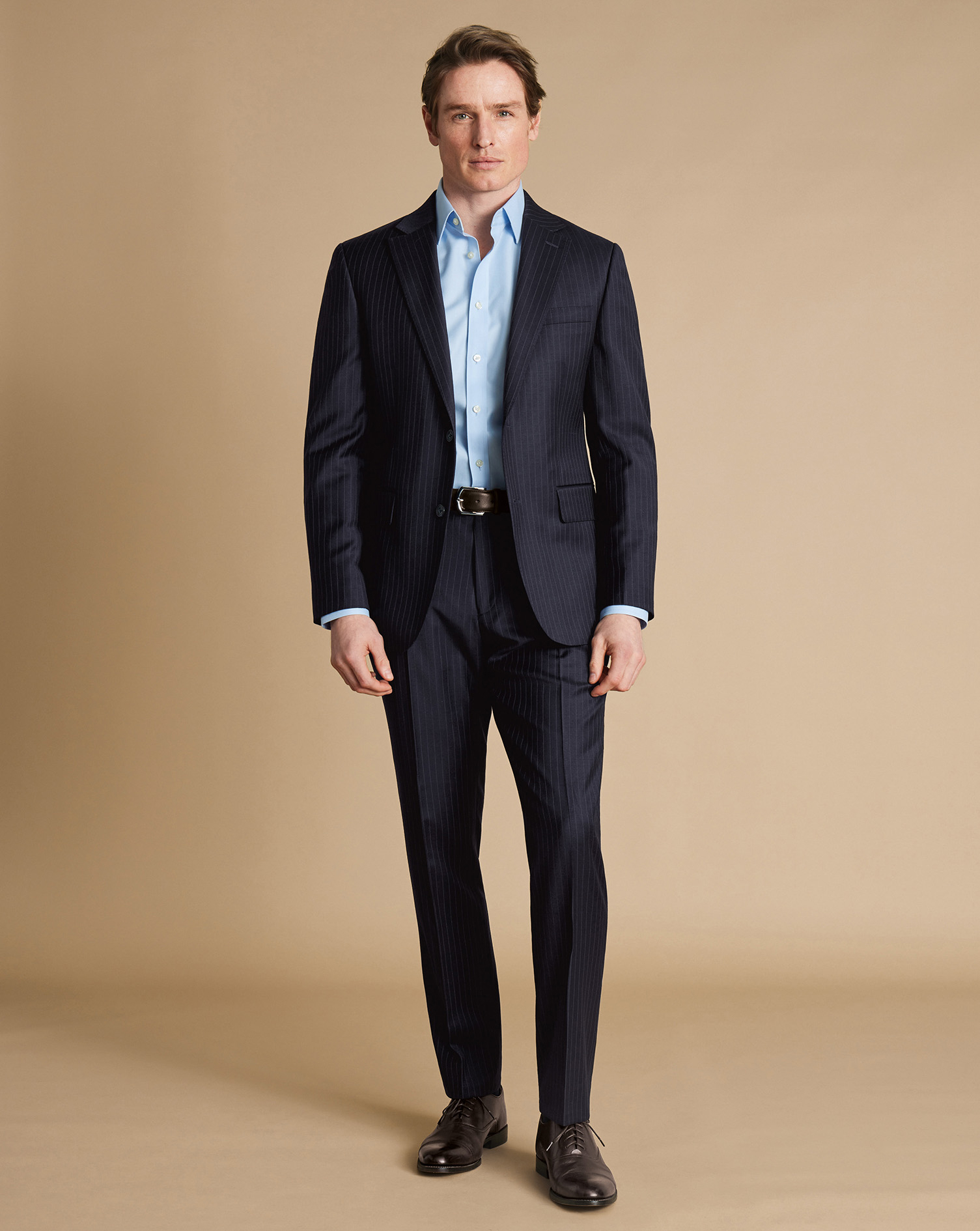 חליפה סלים פיט עם פסים - Stripe Suit - slim fit Suit- French Navy    