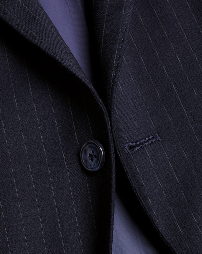 חליפה סלים פיט עם פסים - Stripe Suit - slim fit Suit- French Navy    