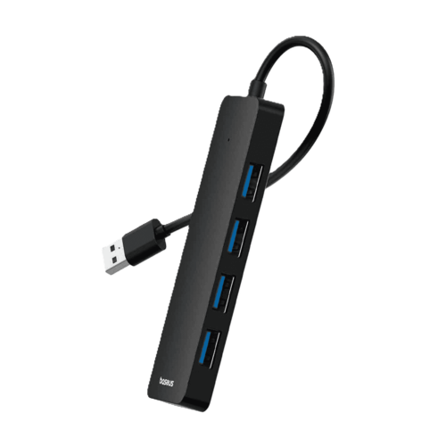 מפצל Baseus 4-Port HUB, צבע שחור, שנה אחריות יבואן רשמי 