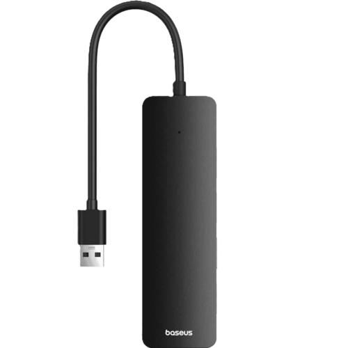 מפצל Baseus 4-Port HUB, צבע שחור, שנה אחריות יבואן רשמי 