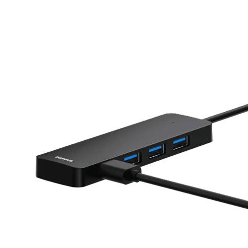 מפצל Baseus 4-Port HUB, צבע שחור, שנה אחריות יבואן רשמי 