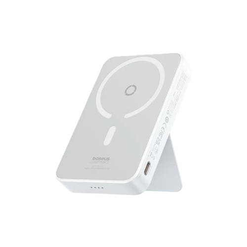 סוללת גיבוי Baseus 5000mAh 20W MagSafe, צבע לבן, שנה אחריות יבואן רשמי 