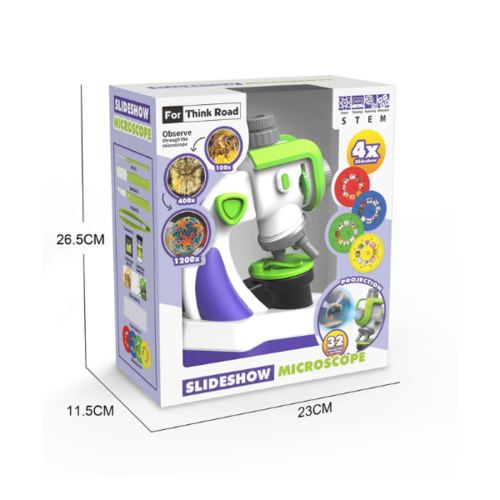 מיקרוסקופ לילדים + מקרן שקופיות מבית FOR THINK ROAD
