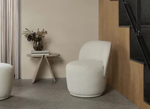 פוף בוקלה בז' KUON Pouf beige
