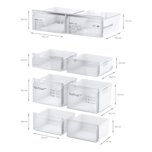 מקרר 4 דלתות 605 ליטר Bosch KFN96AXEA נירוסטה מושחרת *שבת הילכתי