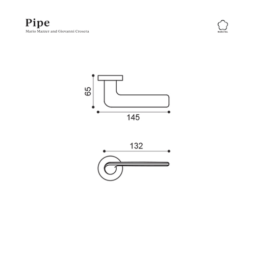 שרטוט טכני ידית PIPE