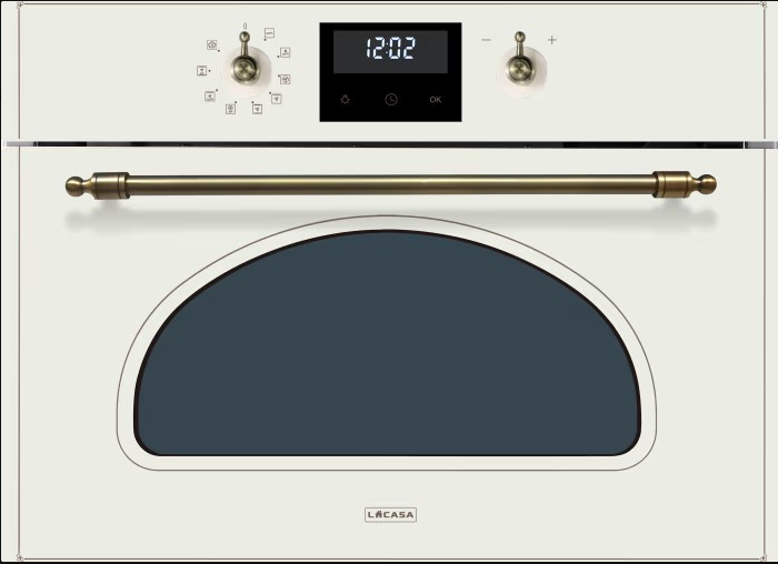 ‎ תנור בנוי קומפקטי משולב מיקרוגל LACASA דגם LCT672MWRCC קרם