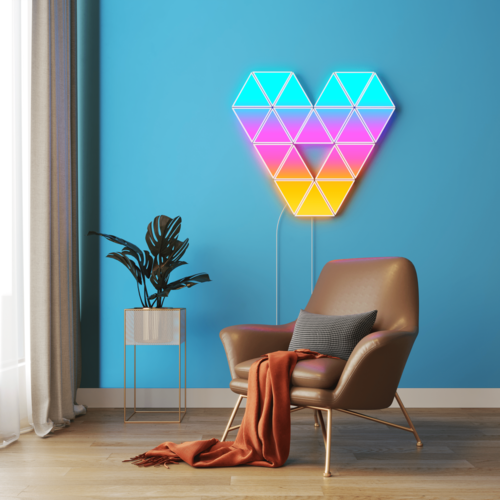 10 יחידות תאורה צבעוניות בעיצוב משולשים Govee