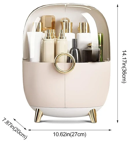 ארגונית איפור מפוארת | ארגונית קוסמטיקה Cosmetics Care - ורוד