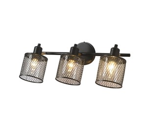קיר 3 ספוטים שחור E27 3X60W