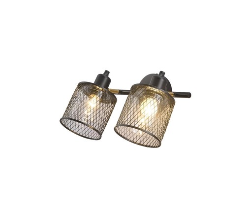 קיר 2 ספוטים שחור E27 2X60W