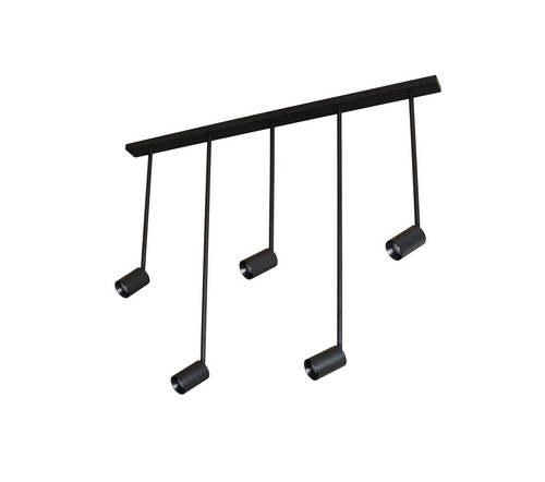 5 ספוטים על בסיס שחור GU10-LED 5X13W