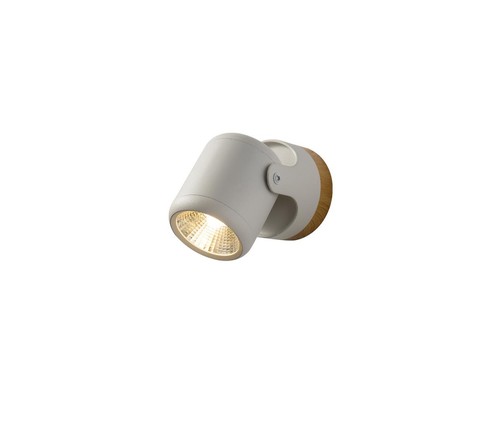 ספוט עץ+לבן LED 6W
