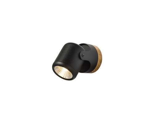 ספוט עץ+שחור LED 6W