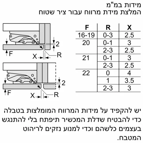 מקרר אינטגרלי (בנוי) עם מקפיא תחתון BOSCH KBN96SDD0 גרמניה כולל מצב שבת  בוש
