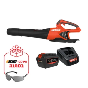 מפוח עלים נטען 56V מקצועי +סוללה 5.0AH ומטען מהיר +מתנה משקפי ECHO דגם DPB-2500 יצרן ECHO