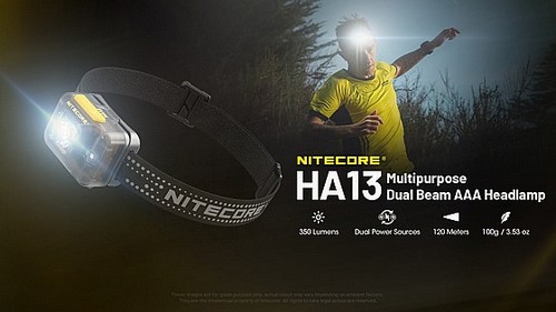 פנס ראש 350 לומן HA13 סוללות AAA מבית NITECORE