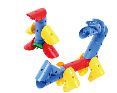 סט צינורות מעוגלים להרכבה -השקית בגודל 29X5X29 CM - משחקי הרכבה - התפתחות הילד - לגן ולבית / מבית HC