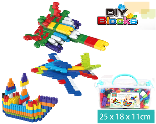 משחק הרכבה אצבעות בקופסה עם ידית מכילה 498 חלקים  - משחקי הרכבה - התפתחות הילד - לגן ולבית / מבית HC 