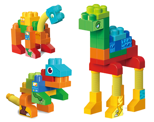 משחק הרכבה SQUARE BLOCKS עם חלקים אקורדיון  48 חלקים - משחקי הרכבה - התפתחות הילד - לגן ולבית / מבית HC 