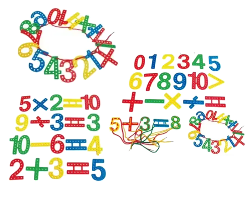 משחק השחלת מספרים - השקית בגודל 29X5X29 CM - משחקי הרכבה - התפתחות הילד - לגן ולבית / מבית HC 