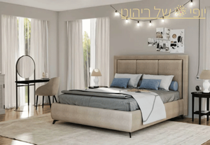 מיטה זוגית יהודית – מרופדת בסיס פלאור עם ראש מיטה דגם “קנדה”