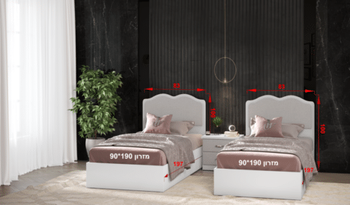 מיטה יהודית הכוללת ארגז מצעים – דגם LEV