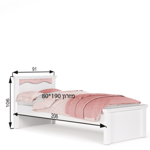 מיטת יחיד – דגם רותם עגול