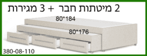 מיטת יחיד דגם קורן v1 פסים טוקיו