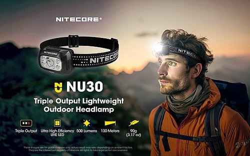 פנס ראש נטען 500 לומן NU30 מבית NITECORE