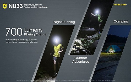 פנס ראש נטען 700 לומן NU33 מבית NITECORE