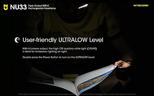 פנס ראש נטען 700 לומן NU33 מבית NITECORE