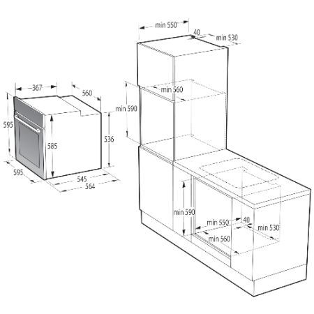 תנור בנוי Gorenje גורנייה BOS6737SYB שחור