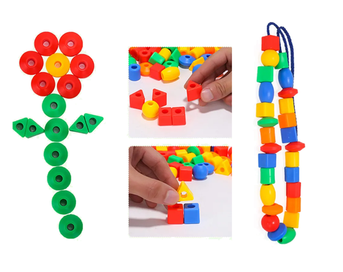  משחק השחלה לילדים בקופסא מכילה 96 חלקים משחק לפיתוח מוטוריקה עדינה  - התפתחות הילד - לגן ולבית מבית HC 