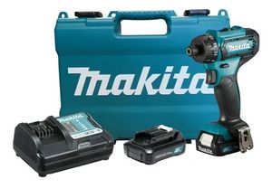 מברגה מקדחה נטענת מתח 12V הכוללת 2 סוללות 1.5 אמפר ומטען דגם MAKITA DF033DWYE מקיטה