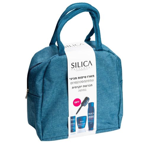 ערכת מוצרים לשיקום השיער לאחר החלקה SILICA שמפו+מסכה+סרום סיליקה+מברשת שיער