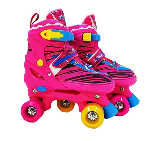 גלגליות מקצועיות במידה 34-37 צבע ורוד 4 גלגלים - GROW 2901