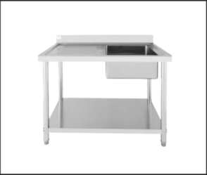 שולחן נירוסטה + כיור + מדף תחתון – SP-1560