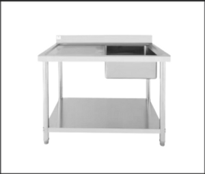 שולחן נירוסטה +כיור + מדף תחתון – SP-1260