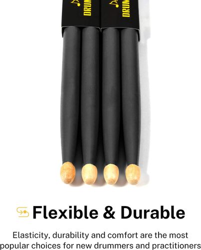 מקלות תופים 5A בצבע שחור DS5A Drumsticks Classic Maple Wood בצבע שחור מבית DONNER