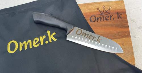 סכין סנטוקו מקצועית  עם חריטה