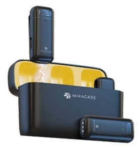 זוג מיקרופון אלחוטיים עם חיבור TYPE C ותיבת טעינה  MIRACASE  MWMC750