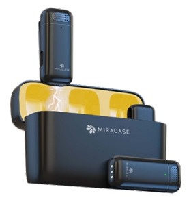 זוג מיקרופון אלחוטיים עם חיבור TYPE C ותיבת טעינה  MIRACASE  MWMC750