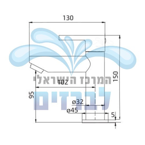 חמת 309304CH | ברז מים קרים לכיור רחצה חמת 309204 | פיה קצרה קבועה | כרום ניקל CH HAMAT