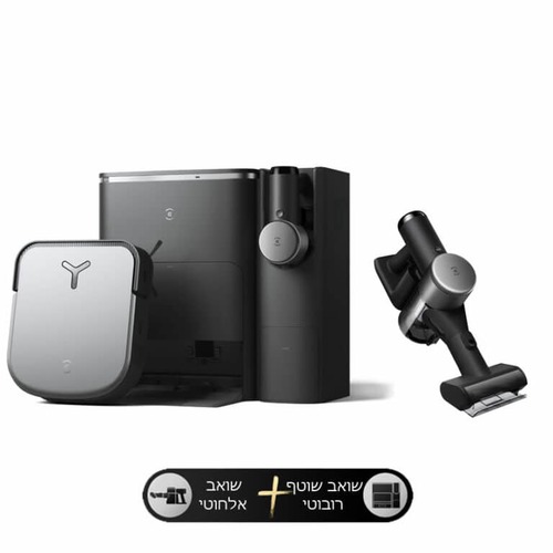 שואב רובוטי שואב ידני ECOVACS DEEBOT X2 COMBO שחור